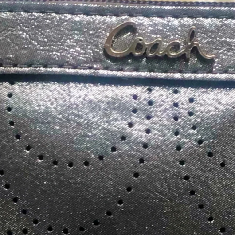 Coach Mini Silver Cosmetic Bag